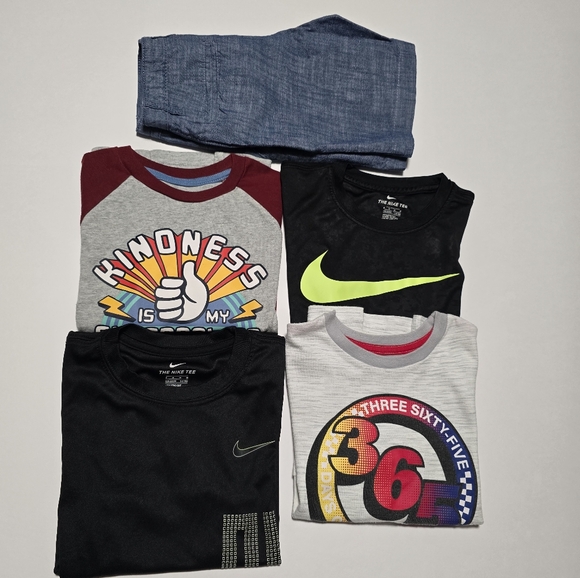 Bundle Boys Size 6 Nike/Garanimals Graphic T-Shirt With Shorts/ 6-7 Polo Shirts - Picture 2 of 16